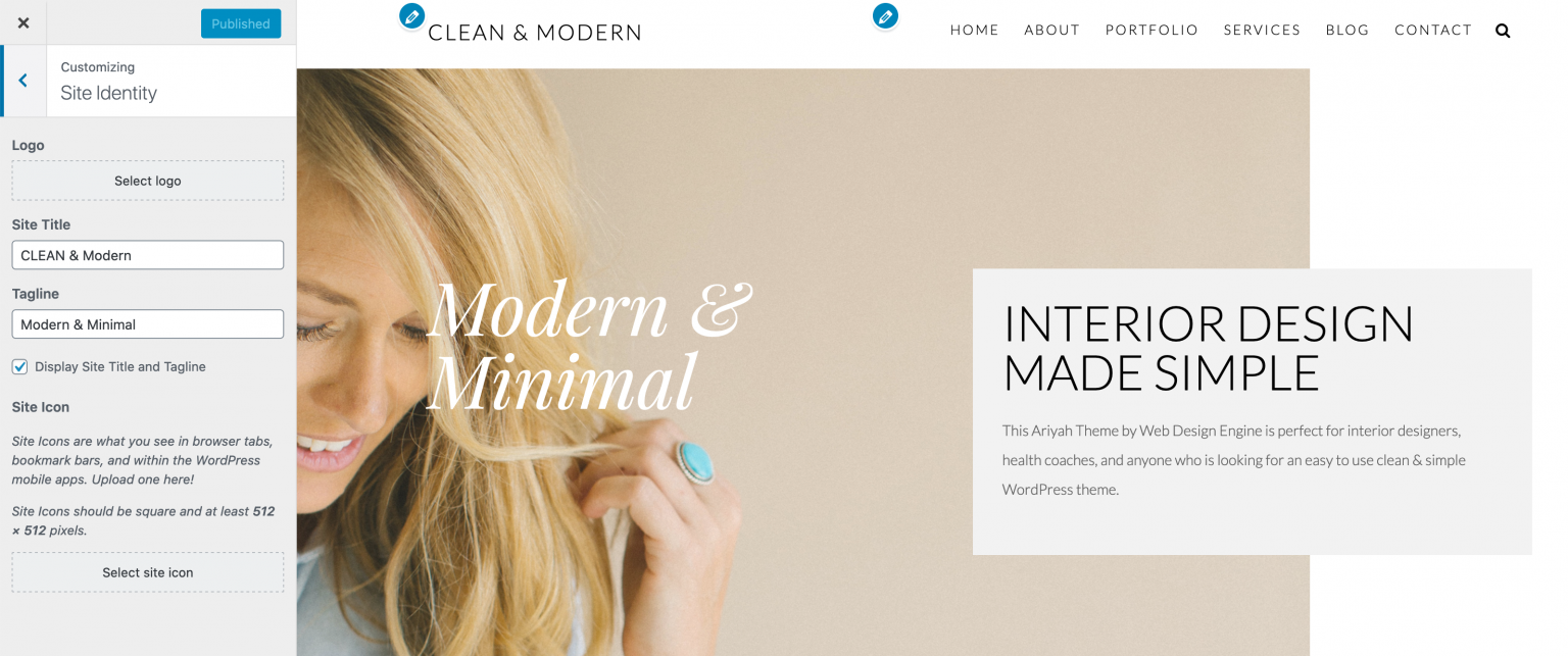 Site Identity - Web Design Engine Help